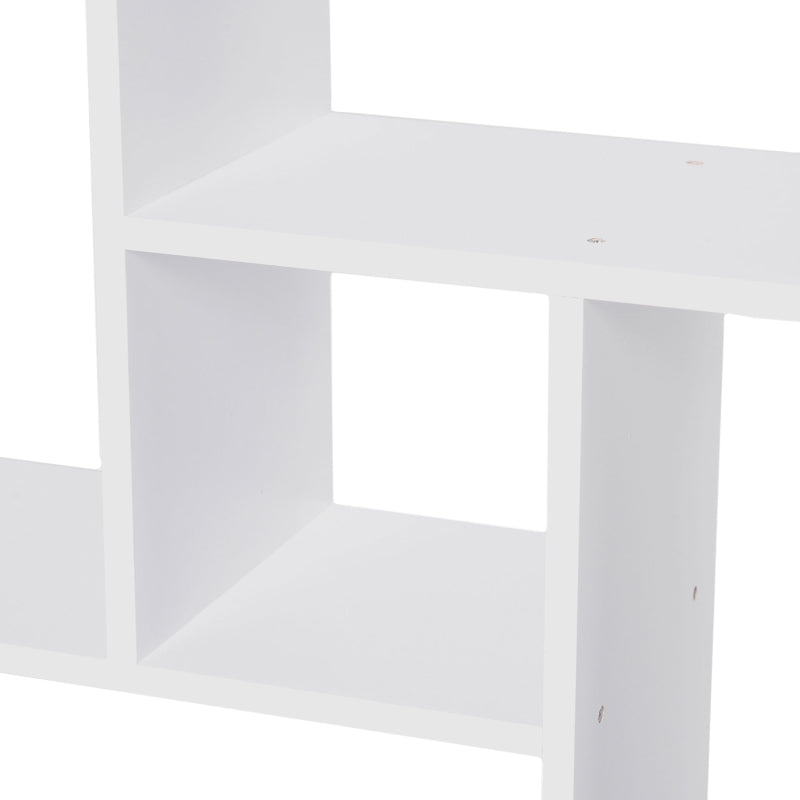 White 5-Unit Grid Bookcase with Melamine Foot Pads