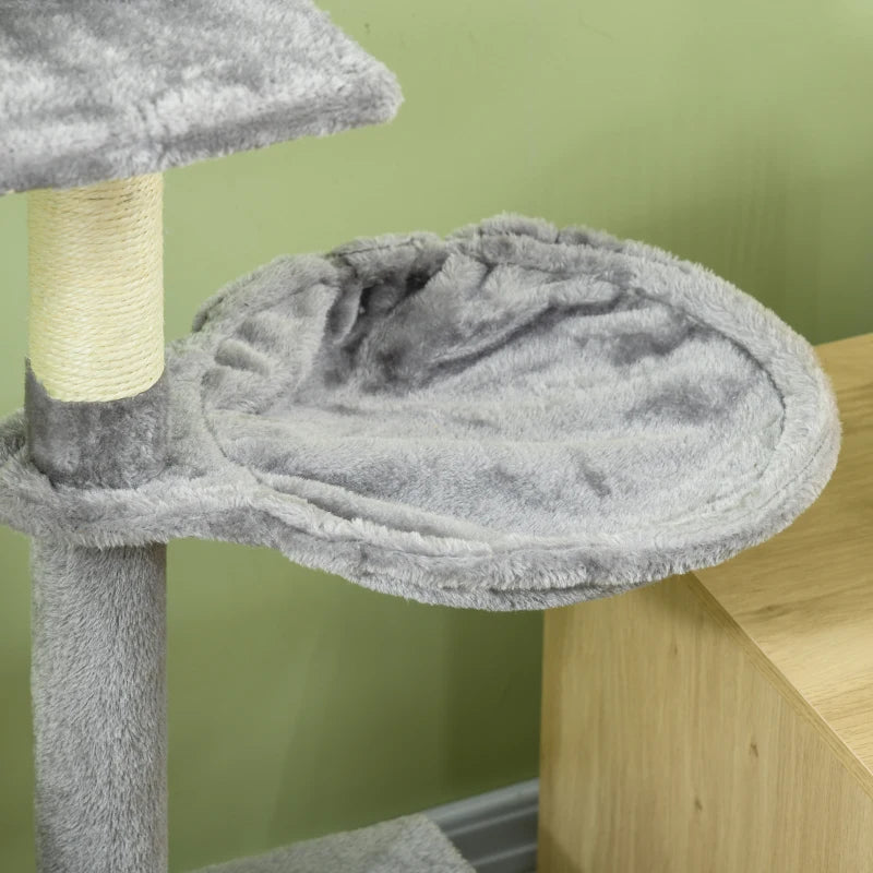 Grey Cat Climbing Tower Scratching Post 135cm