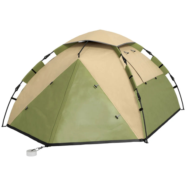 Dark Green 2-Person Camping Tent with Accessories