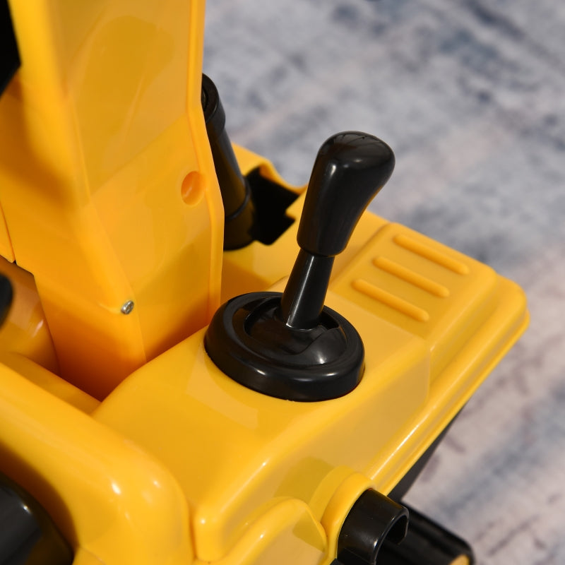 Yellow Ride-On Excavator Toy Tractor Digger