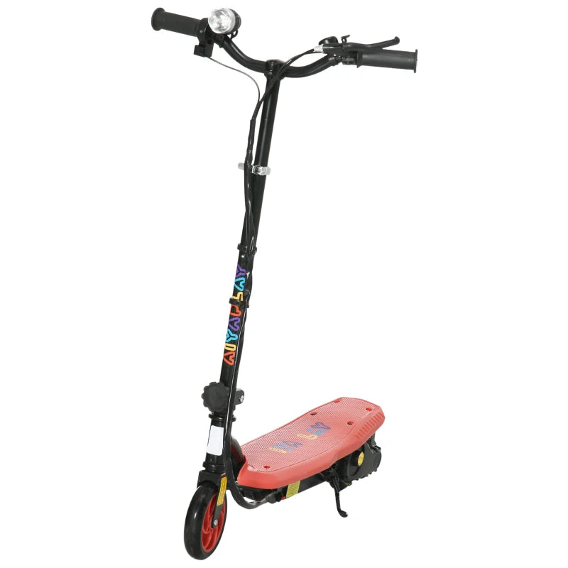 Red Foldable Electric Scooter with LED Headlight for Ages 7-14