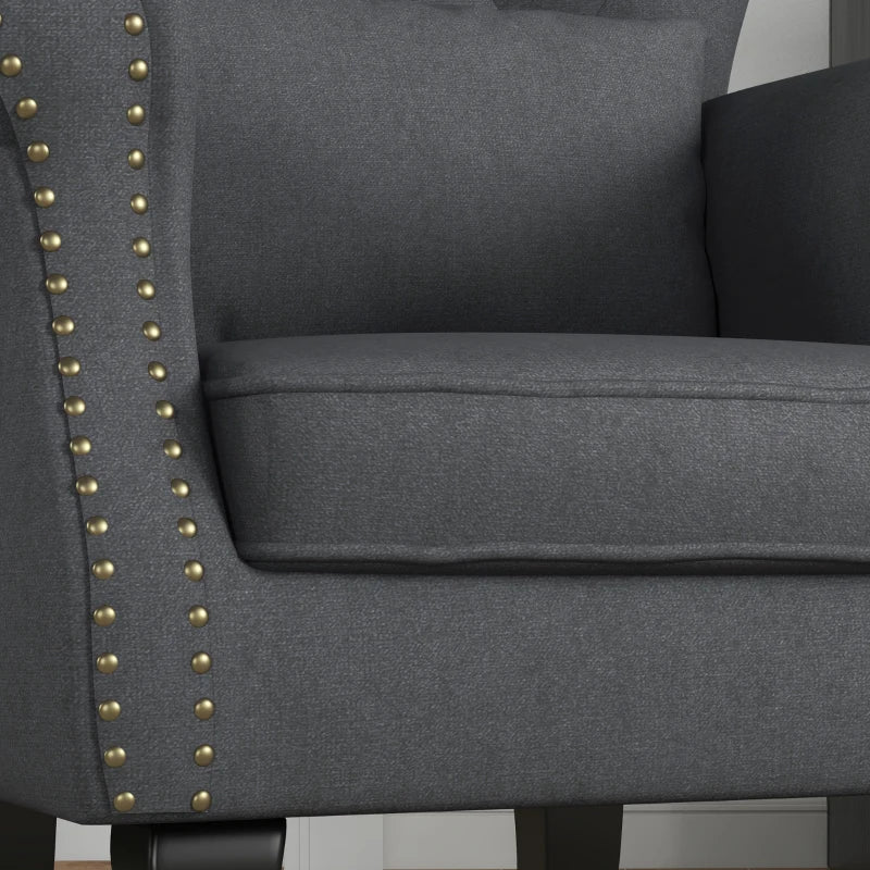 Grey Velvet Chesterfield Accent Chair