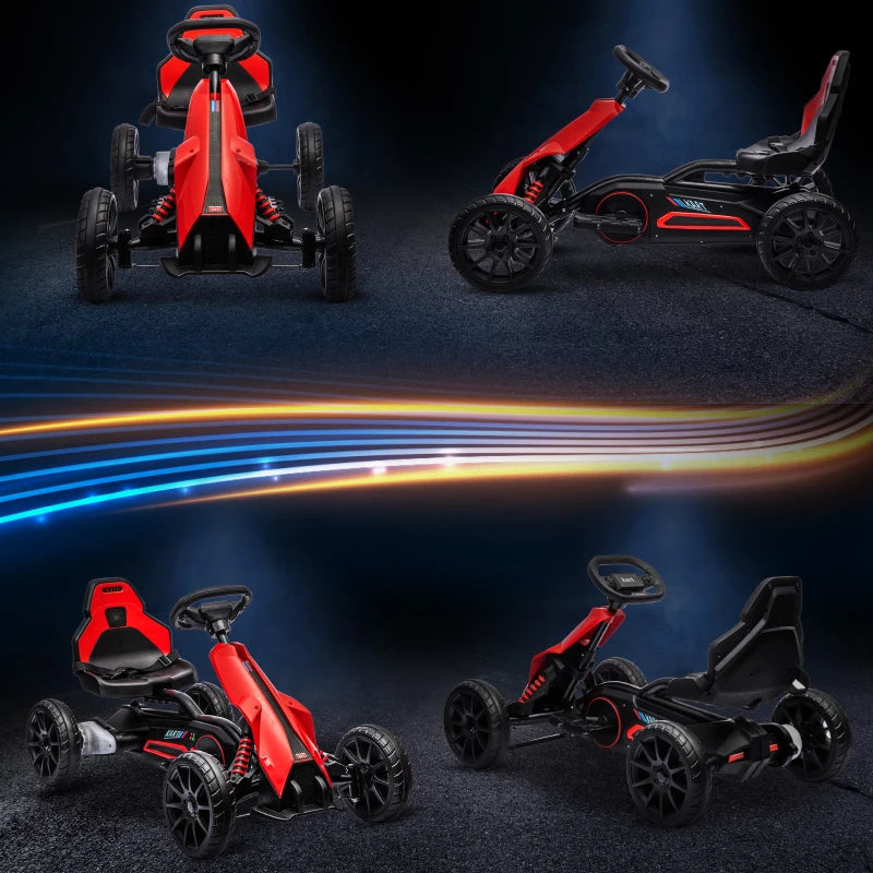 Red Kids Electric Go Kart with Rechargeable Battery - 2 Speeds