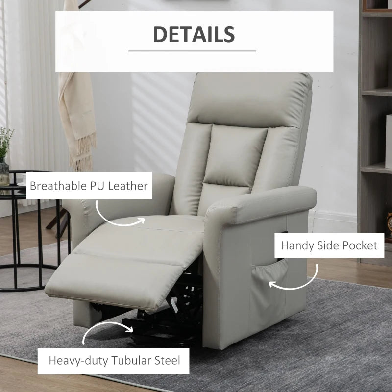 Grey Power Lift Recliner Chair for Elderly with Remote Control