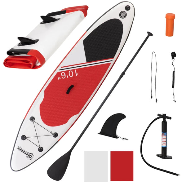 10ft White Inflatable Stand Up Paddle Board Kit - Non-Slip SUP with Accessories