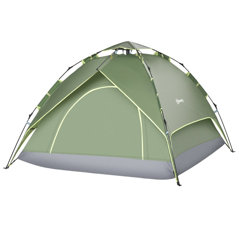 3-Person Automatic Pop-Up Camping Tent - Portable Double Layer, Blue