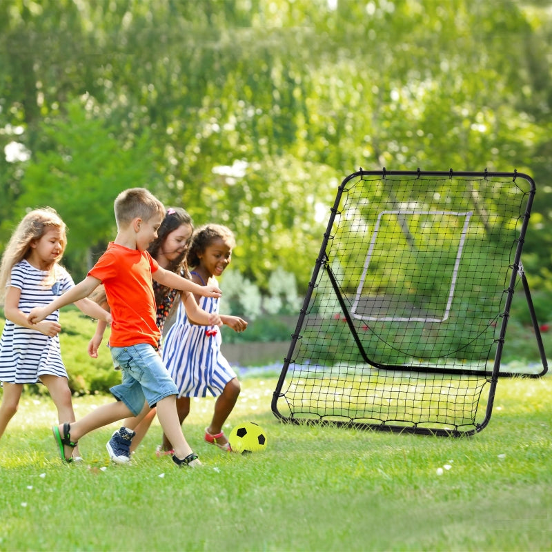 Black Foldable Football Rebounder Net - Adjustable Angles