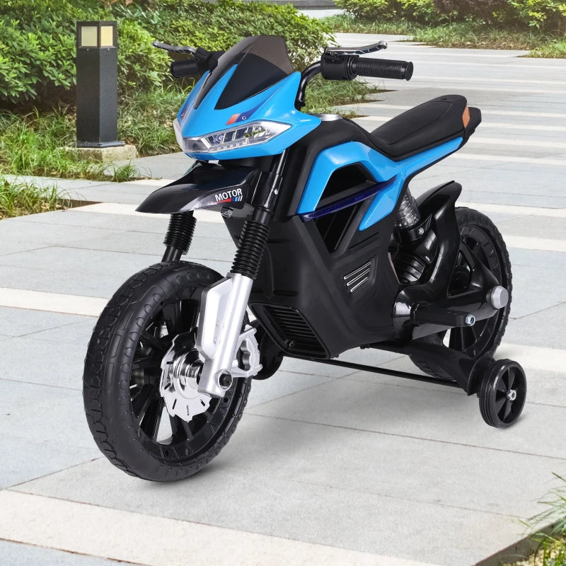 Blue Kids Electric Motorbike 6V Ride On Motorcycle with Lights and Music