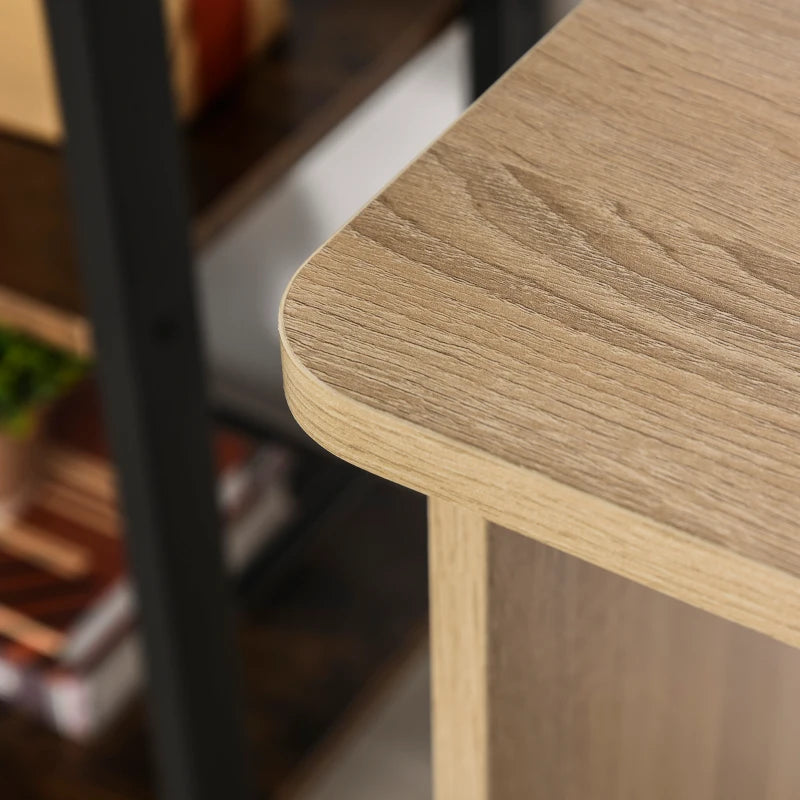 Oak and White 3-Tier Storage Desk for Home Office