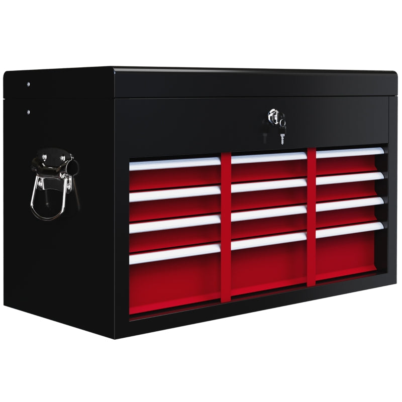 Red Steel 6-Drawer Tool Storage Chest with Lock and Keys