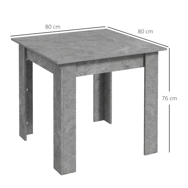 Modern Grey Square Dining Table with Faux Cement Effect