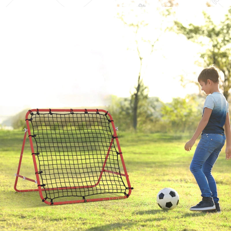 Red Kickback Rebounder Net for Softball Training - Teens & Adults