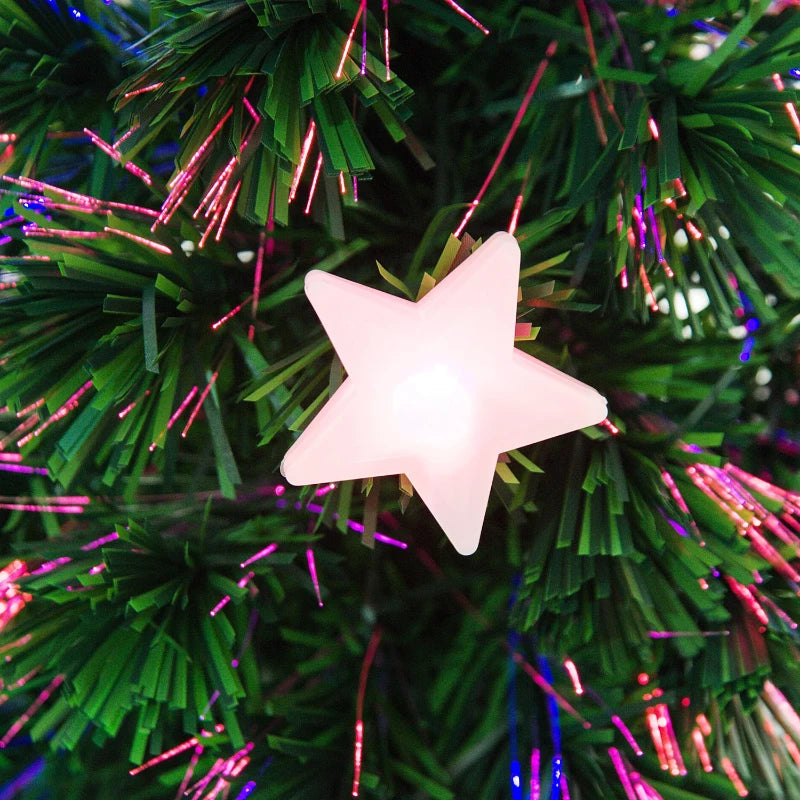 4FT Green Fibre Optic Christmas Tree with LED Star Lights