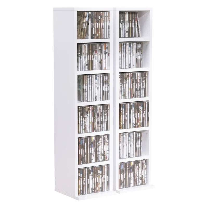 White Adjustable CD Media Display Shelf Set of 2