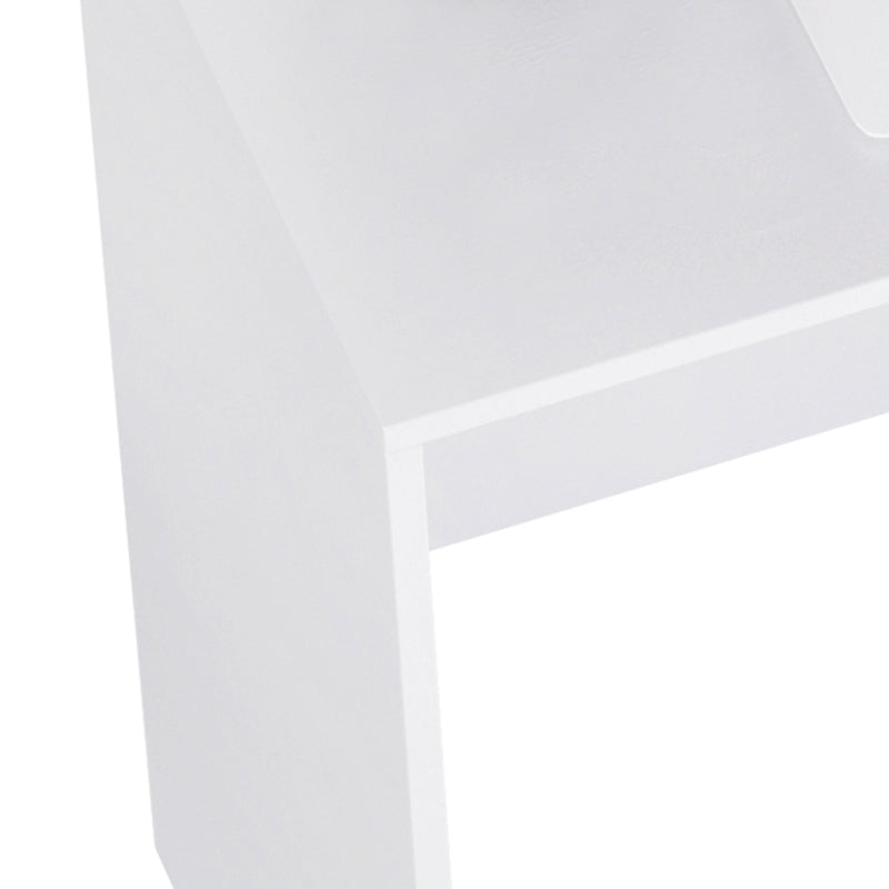 White High Gloss Computer Desk with Drawers