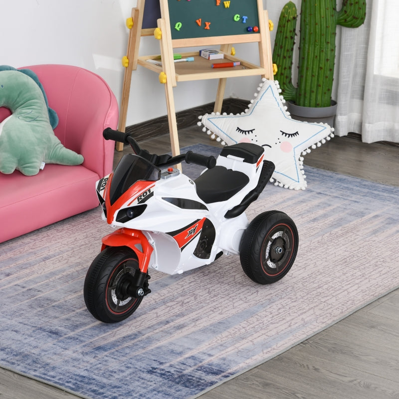 Red/White Toddler 3-Wheel Plastic Motorcycle Push Walker