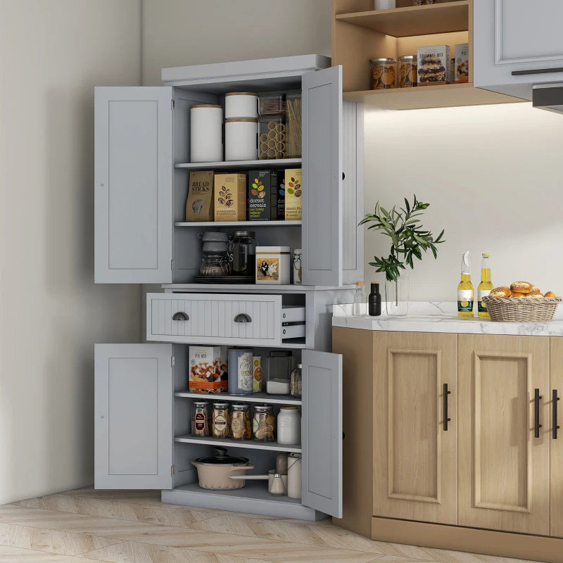 Grey Freestanding Kitchen Storage Cabinet