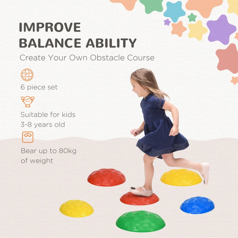 Colorful Kids Stepping Stones Set with Non-Slip Mats