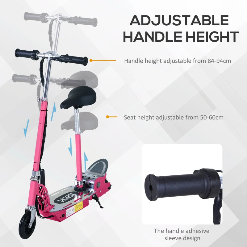 Foldable Pink Electric Scooter with Rechargeable Battery