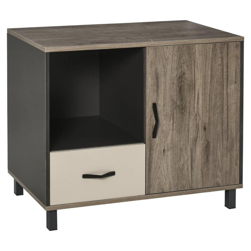 Modern White 4-Compartment Sideboard Cabinet