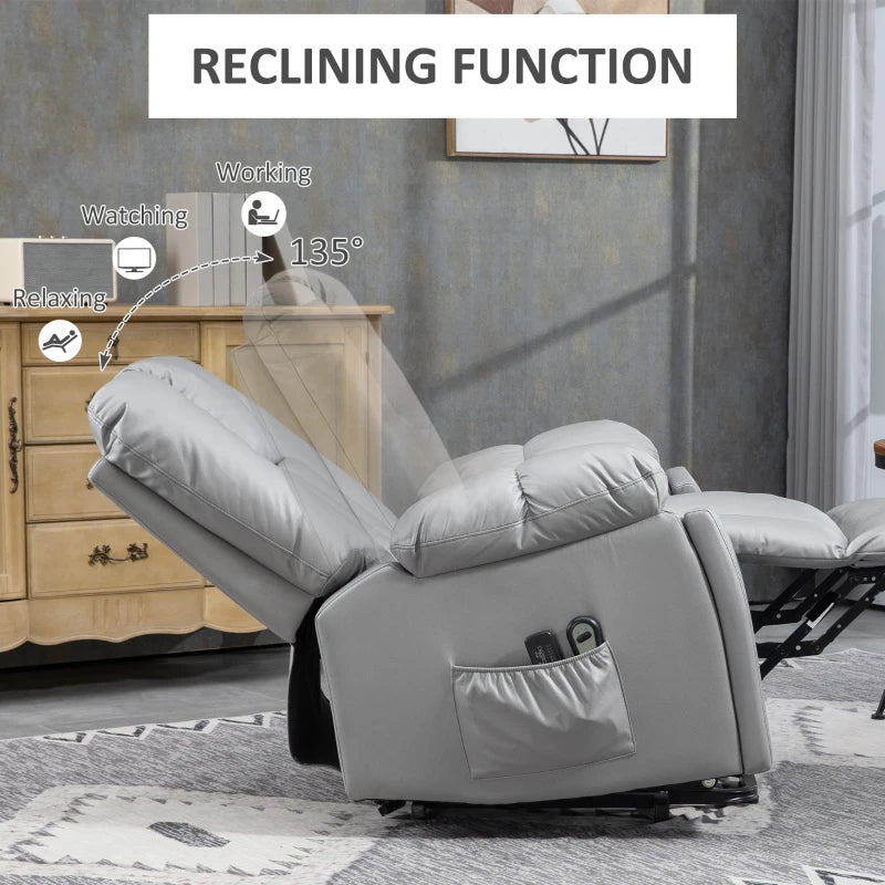 Charcoal Grey Massage Recliner with Heat and Eight Massage Points