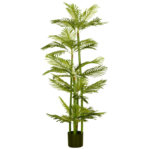 Green Tropical Palm Fake Plant in Pot for Indoor Outdoor Decor, 15x15x140cm