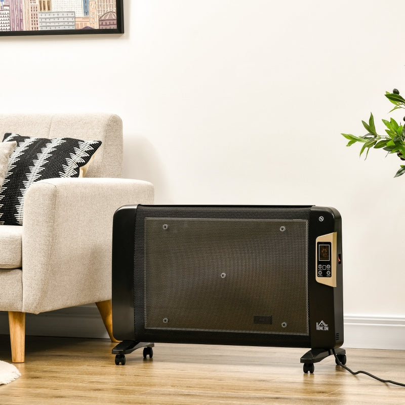 Black Portable Electric Space Heater - 2 Heat Settings
