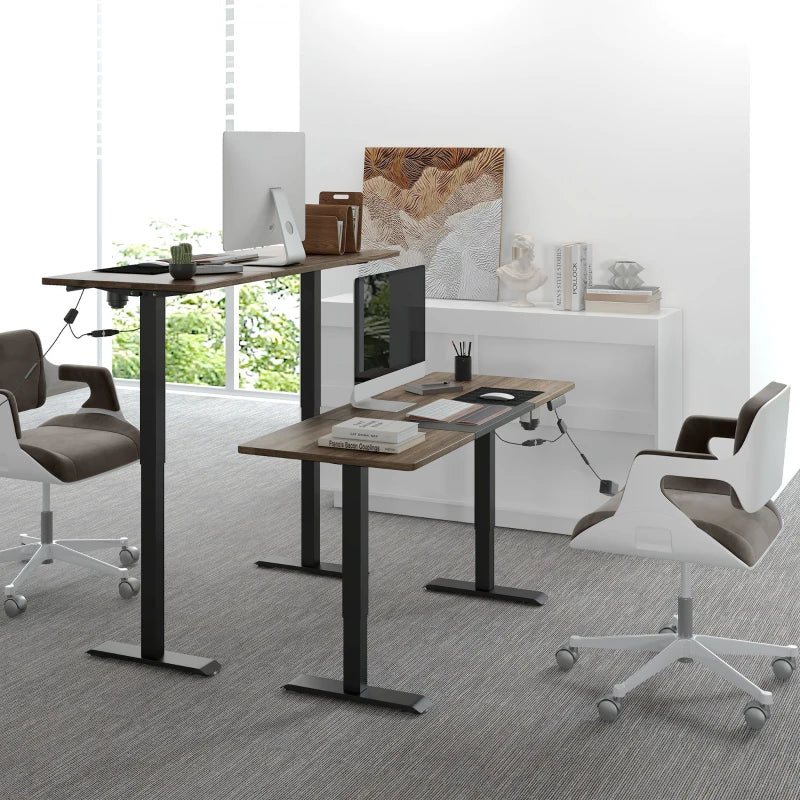 Black Adjustable Electric Standing Desk with LED Display - 72-116cm