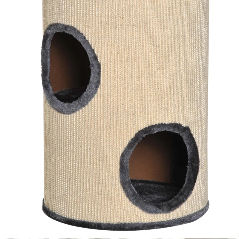 Cat Scratching Barrel Tower - 70cm Height, Sisal Activity Center, Indoor Cat Climber