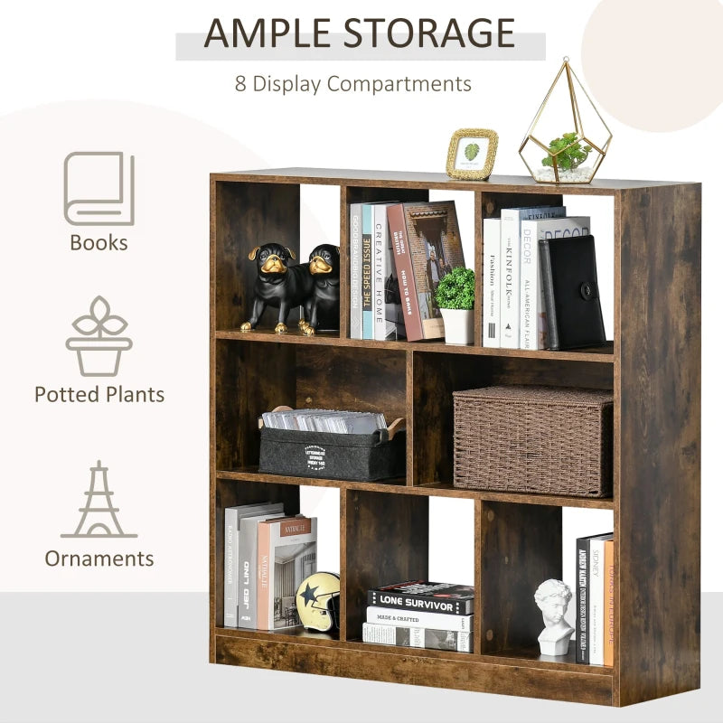 8-Cube Wood-Effect Storage Organizer - Natural Wood