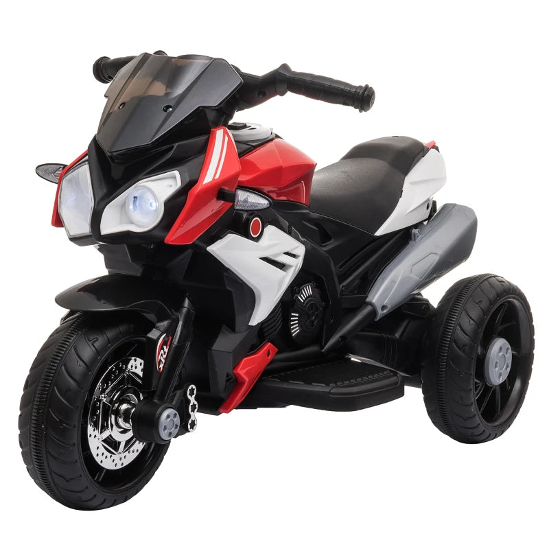 Red Kids 6V Electric Ride-On Motorcycle with Lights and Music