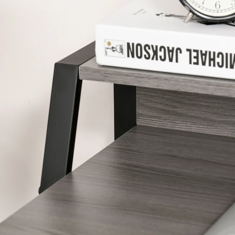 Grey Home Office Writing Desk with Storage Shelf 84x45cm