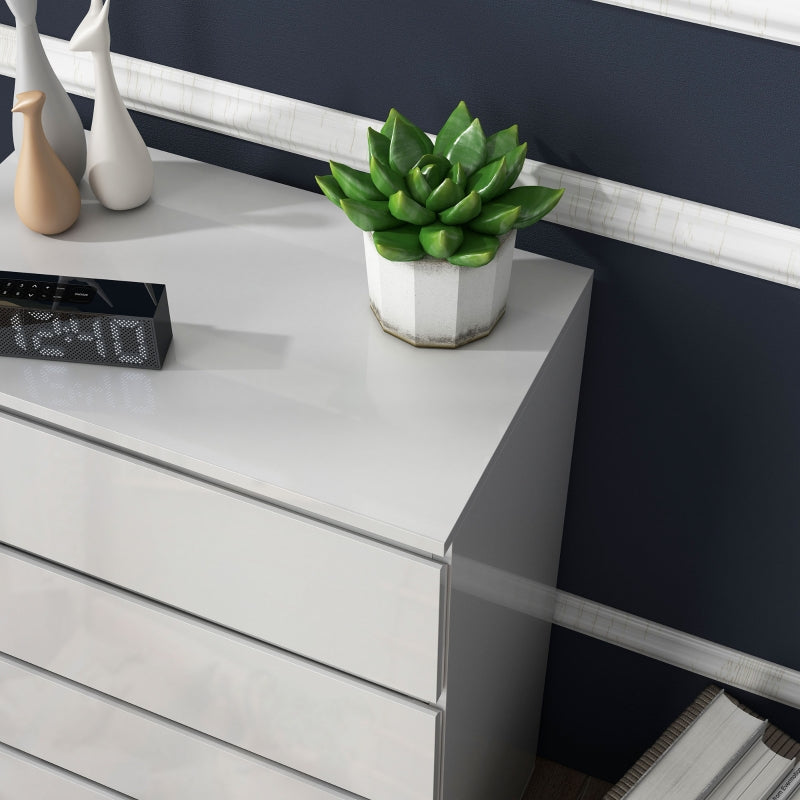 Modern White 4-Drawer Chest of Drawers for Bedroom Storage