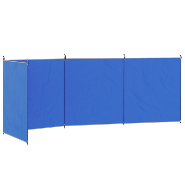 Blue Camping Windbreak Shelter with Carry Bag, Steel Poles - 540cm x 150cm