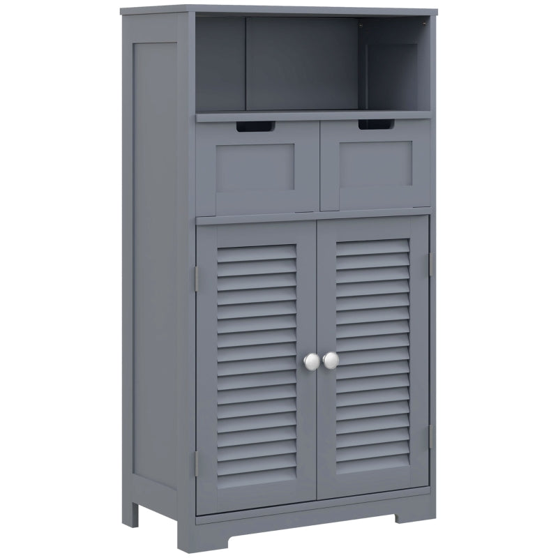 Grey Bathroom Storage Unit with Shelf, Drawers & Cupboard