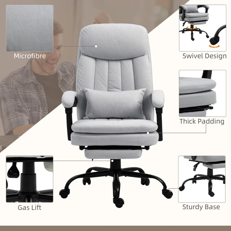 Grey Ergonomic Office Chair with Massage and Heating