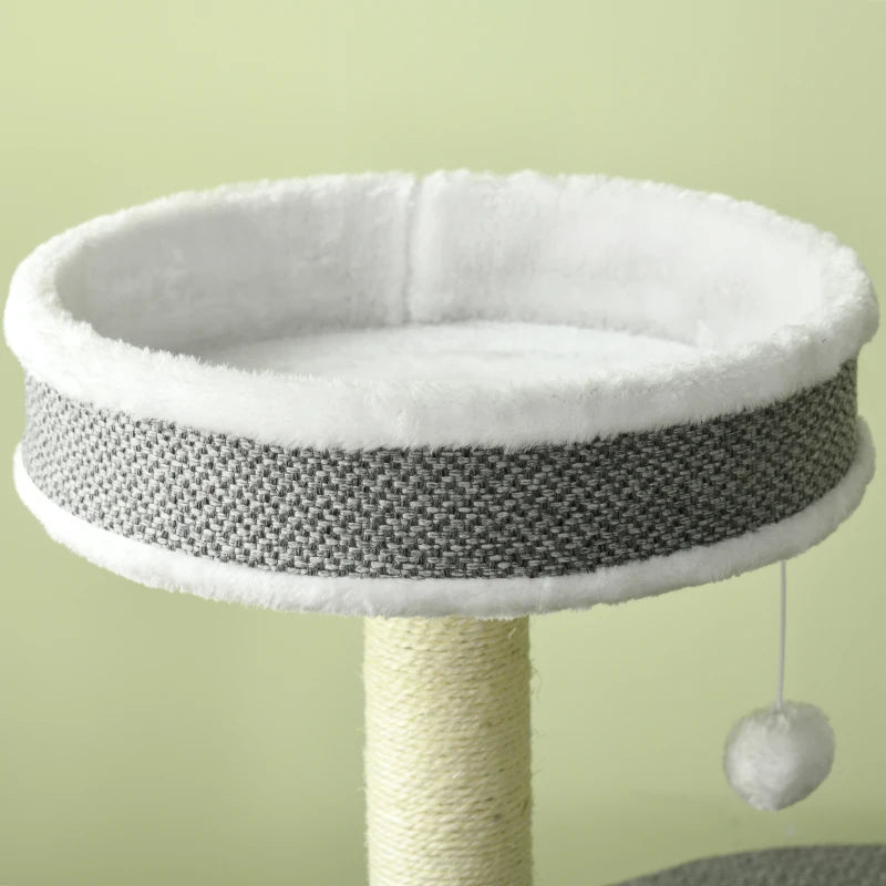 Cat Climbing Tower with Scratching Posts, Multi-level Cat Tree, 124cm - Grey