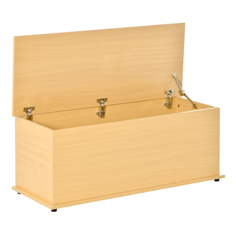 Burlywood Wooden Storage Box Bench with Lid