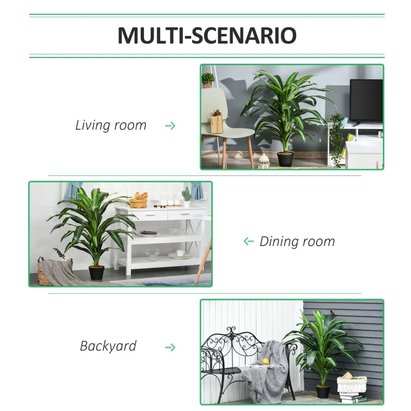 Green Artificial Dracaena Tree - Indoor/Outdoor Decor Plant