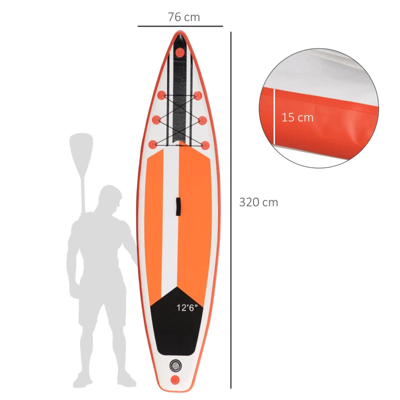 10'6" White Inflatable Stand Up Paddle Board Kit for Beginners