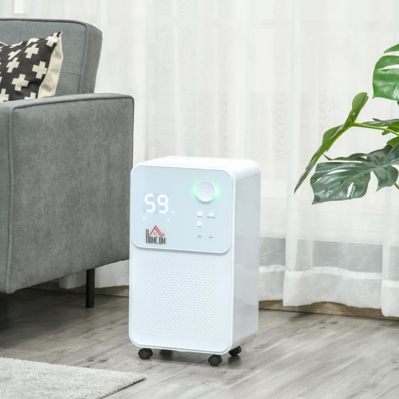 Portable Quiet Dehumidifier - 12L/Day Electric Air De-Humidifier (White)