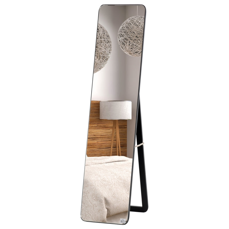 Black Full Length Mirror - Floor Standing or Wall Mount - Bedroom Dressing Mirror