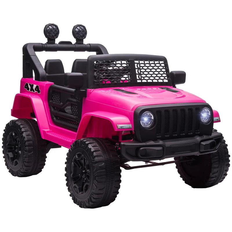 Kids Pink Electric Off-Road Ride-On Car with Remote Control - 12V