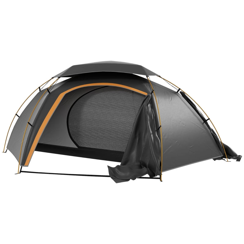 Grey Aluminium Frame Camping Dome Tent, 2000mm Waterproof, 1-2 Person