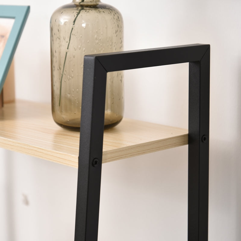 4-Tier Black Wooden Ladder Shelf