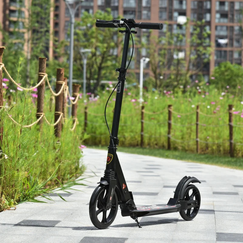 Black Aluminium Folding Kick Scooter for Teens and Adults