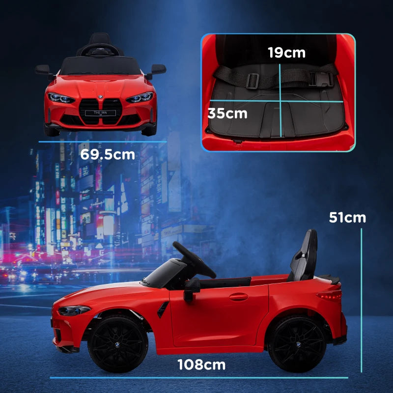 Red 12V BMW M4 Licensed Kids Car with Remote Control & Music