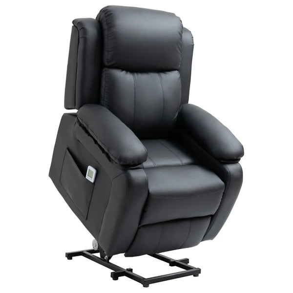 Black Electric Power Lift Recliner Chair with Vibration Massage and Remote Control