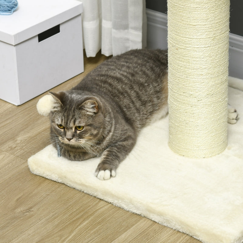 Cat Tree with Sisal Scratching Post - Cream