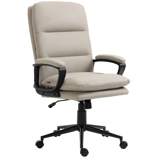 Light Grey Ergonomic Office Chair with Adjustable Height and Swivel Wheels